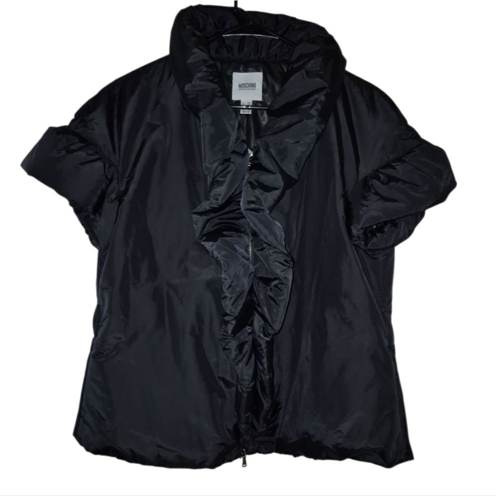 Moschino Cheap and Chic Puffer style Short Sleeve Black Jacket Vest - Picture 2 of 14